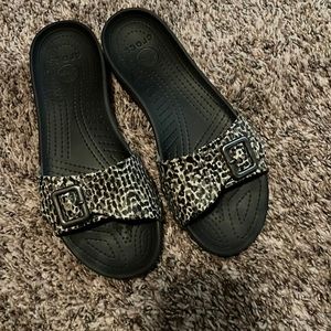 Leopard Crocs Sandals